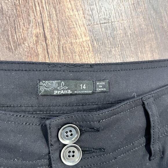 Prana Halle Women’s Stretch Hiking Pants Size 14 Black Adjustable Hem SPF - Picture 4 of 8